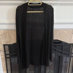 Apt. 9 Black Open-Front Sequin Sparkle Cardigan